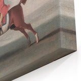 Vintage Animal Art: Rider on Horse – Retro Wildlife Illustration