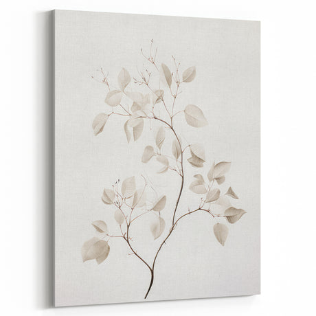 Vintage Botanical Art Print: Soft Neutral Leaf Wall Decor