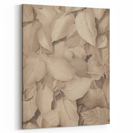 Vintage Botanical Art Print: Leaf Pile Wall Decor in Neutral Tones