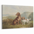 Vintage Animal Art: Two Dogs in Nature – Retro Wildlife Illustration