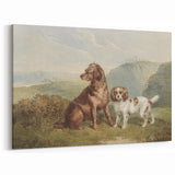 Vintage Animal Art: Two Dogs in Nature – Retro Wildlife Illustration