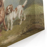 Vintage Animal Art: Two Dogs in Nature – Retro Wildlife Illustration