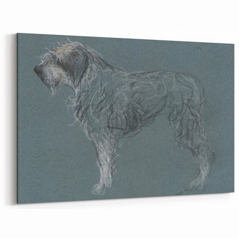 Vintage Animal Art – Sketch of a Dog in Classic Retro Illustration