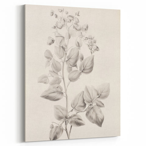 Vintage Botanical Art Print: Detailed Floral Leaf Illustration