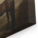 Vintage Animal Art: Majestic Black Horse – Retro Wildlife Print