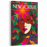 New Yorker Magazine Cover Art - Floral Face Vintage Poster