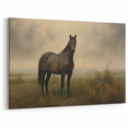 Vintage Animal Art: Majestic Black Horse – Retro Wildlife Print