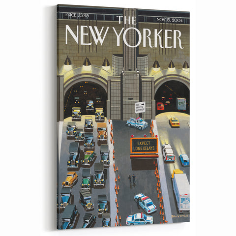 New Yorker Magazine Cover Art - Tunnel Traffic Delays Vintage Poster