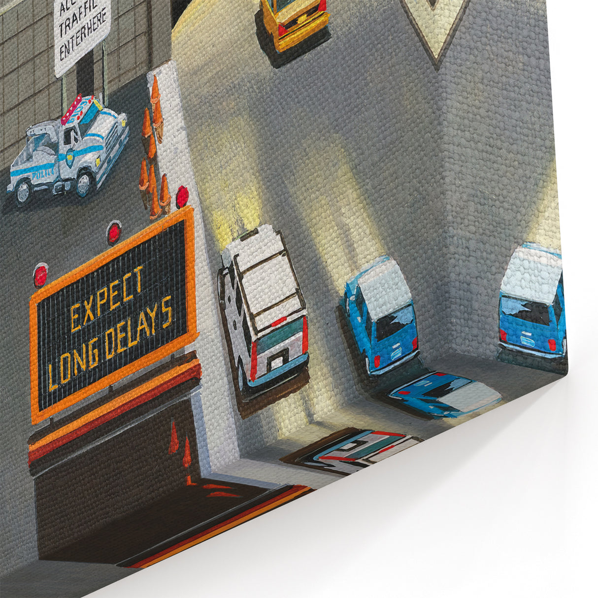 New Yorker Magazine Cover Art - Tunnel Traffic Delays Vintage Poster