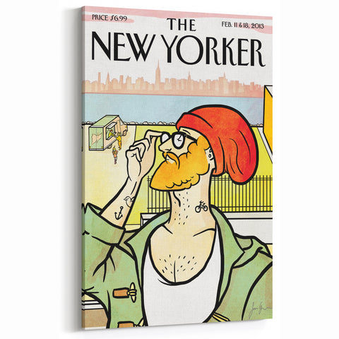 Vintage New Yorker Poster: Hipster Beanie Cover Art