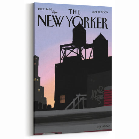New Yorker Magazine Cover Art - Rooftop at Sunset Vintage Poster