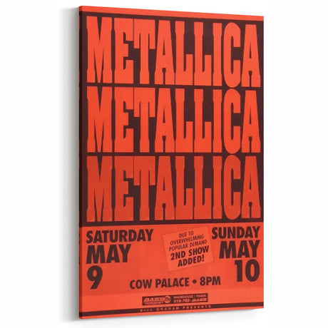 Metallica 1980s Concert Poster - Cow Palace Shows