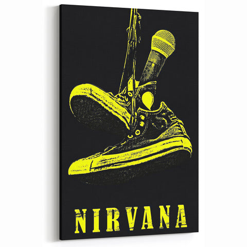 Nirvana Shoes & Microphone Poster - Retro Punk Art - Vintage Rock Print