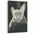 Nirvana Guitar Poster - Retro Black and White Art - Vintage Rock Print