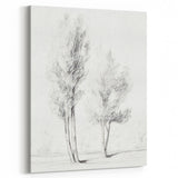 Vintage Botanical Art Prints – Pencil Drawing of Trees – Elegant Wall Art