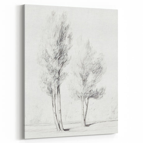 Vintage Botanical Art Prints – Pencil Drawing of Trees – Elegant Wall Art