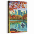Vintage New Yorker Poster - Autumn Rowing Scene Art