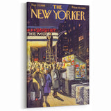 "Vintage New Yorker Poster – Classic NYC Movie Theater Scene"