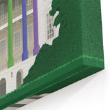 Vintage New Yorker Poster – White House Rainbow Pillars Print