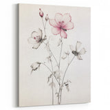 Vintage Botanical Art Print: Elegant Floral Sketch with Soft Details