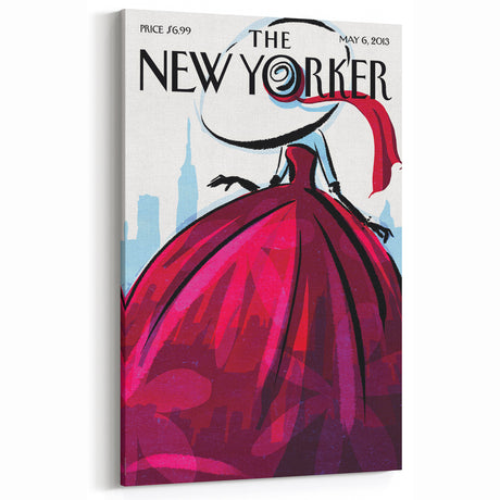 Vintage New Yorker Poster – Stylish Red Dress and City Art Print