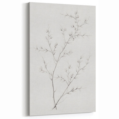 Vintage Botanical Art Print: Elegant Floral Sketch in Neutral Tones