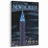 Vintage New Yorker Poster – Empire State Building Night Skyline