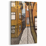 Vintage New Yorker Poster – Urban Fire Escape Alley Art Print
