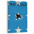 Vintage New Yorker Poster – Broken Star and Blue Background Art Print