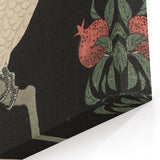 Vintage Animal Art - White Parrot with Pomegranates - Retro Animal Prints