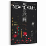 Vintage New Yorker Poster – Chrysler Building Night Lights