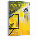 Vintage New Yorker Poster – Basketball Game Action Art Print