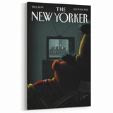 Vintage New Yorker Poster – Bert and Ernie Watching TV Art Print