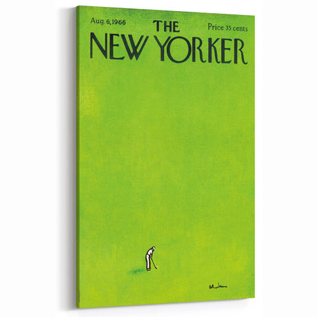 Vintage New Yorker Poster – Golfer on Green Field Art Print