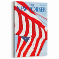 Vintage New Yorker Poster – American Flag in the Wind Art Print