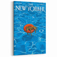 Vintage New Yorker Poster - Relaxing Dog in Pool Float