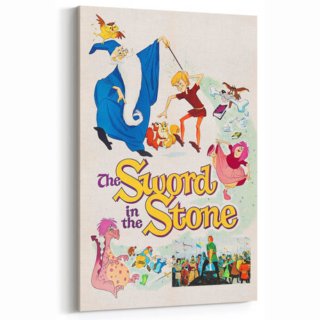 Classic 60s Movie Print - The Sword in the Stone Vintage Poster