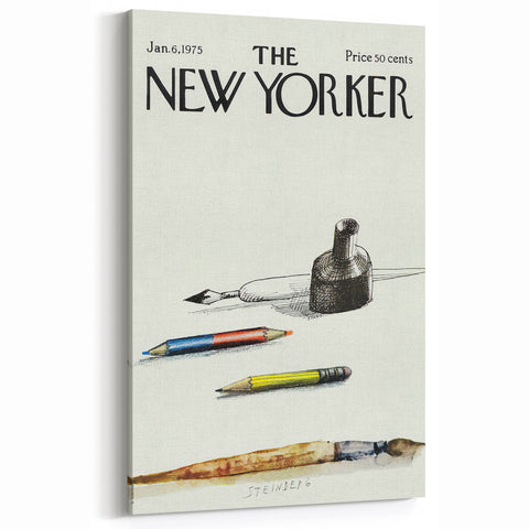 Vintage New Yorker Poster - Classic Illustrations with Pencils & Ink