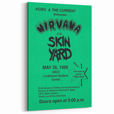 Nirvana 1989 Concert Poster - Vintage Retro Wall Art for Music Fans