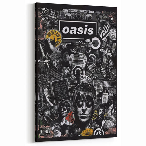 Oasis Collage Poster - Retro Art for Music Fans