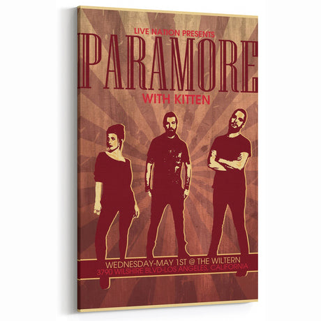 Paramore Concert Poster - Retro Indie Rock Art for Fans
