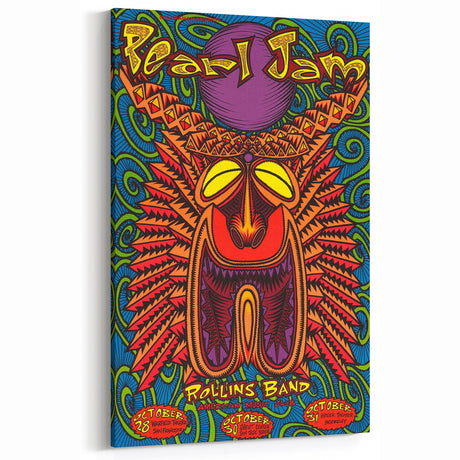 Pearl Jam Concert Poster - Retro Psychedelic Art for Fans