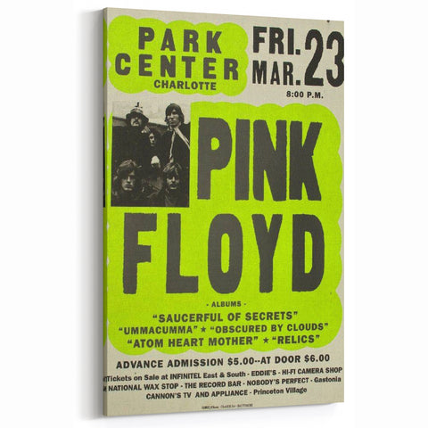 Pink Floyd Retro Concert Poster – Vintage 1970s Print
