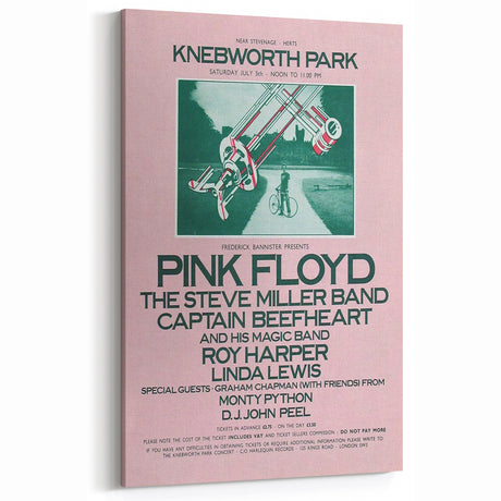 Pink Floyd 1975 Knebworth Park Retro Concert Poster