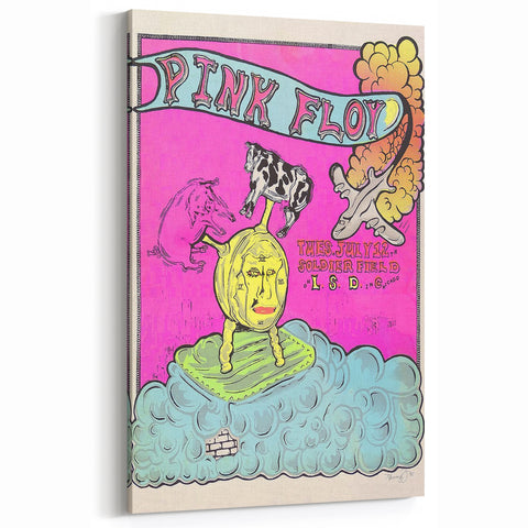 Pink Floyd LSD Tour 1972 Soldier Field Retro Concert Poster