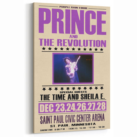 Prince Purple Rain Tour 1984 Concert Poster - Saint Paul, Minnesota
