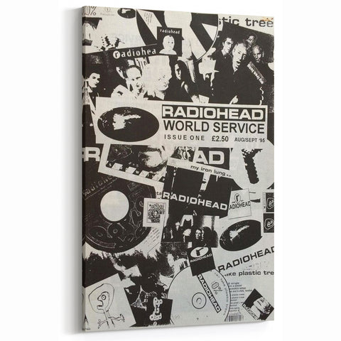 Radiohead Retro Poster - Black and White Collage - Vintage Music Art