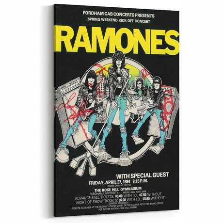 Retro Ramones Concert Poster | Vintage Wall Art & Retro Canvas Prints