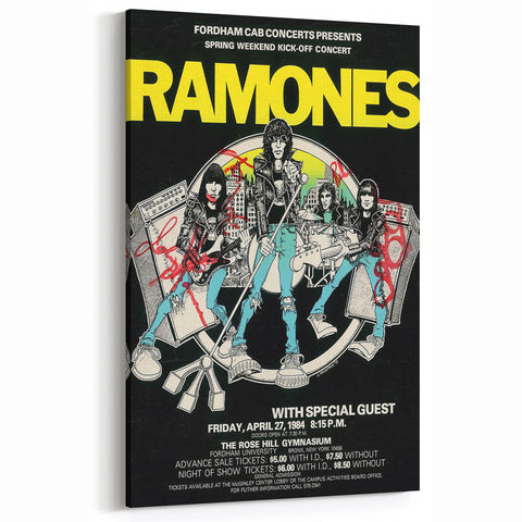 Retro Ramones Concert Poster | Vintage Wall Art & Retro Canvas Prints
