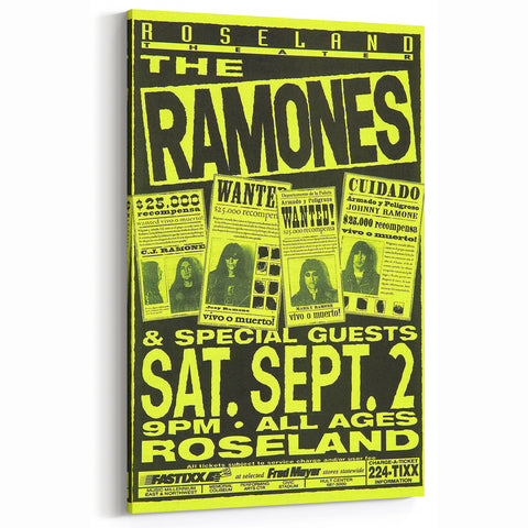 Retro Ramones Concert Poster | Vintage Punk Rock Wall Art